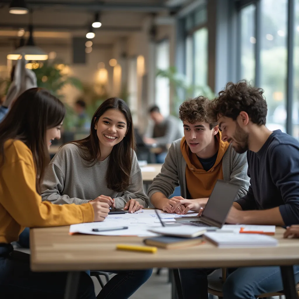Estudiantes colaborando en CursosBA2025