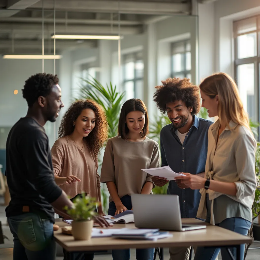 Equipo colaborando en el desarrollo de cursos